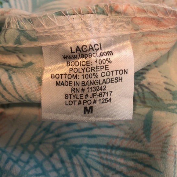 Lagaci Strapless Tropical Print Dress Medium - Picture 10 of 11